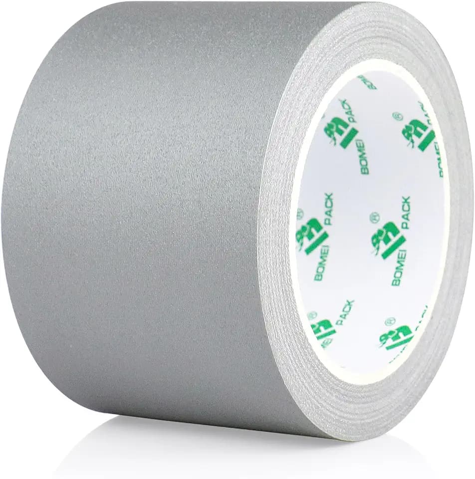 BOMEI PACK Color Gaffer Tape, Matte Non-Reflective, 3inch x 20yds No Residue Hand Tear Self-Adhesive Tape for Labeling, Cable, Stage, Photo Studio, Painters and Duct Repair, 1 Pack (Gray)