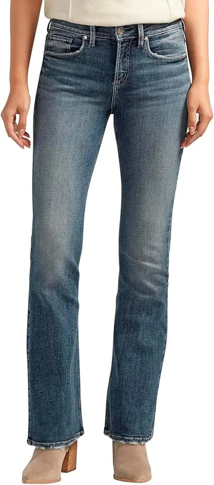 Silver Jeans Co. Women's Suki Mid Rise Curvy Fit Bootcut Jeans