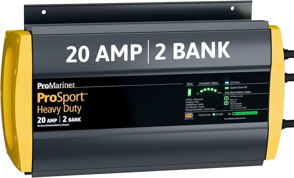 ProMariner ProSport HD 20A 2-Bank Waterproof Onboard Battery Charger