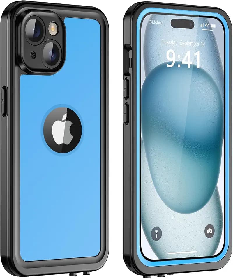 Protebox for iPhone 15 Waterproof Case - Shockproof Dustproof IP68 Waterproof with Screen Protector Full Body Protective Phone Case for iPhone 15 6.1 inch (Blue)