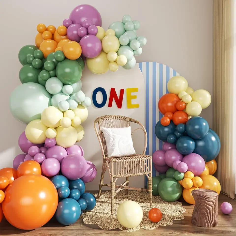 Rainbow Balloon Arch Kit for Whimsical Baby Shower Birthday Decorations