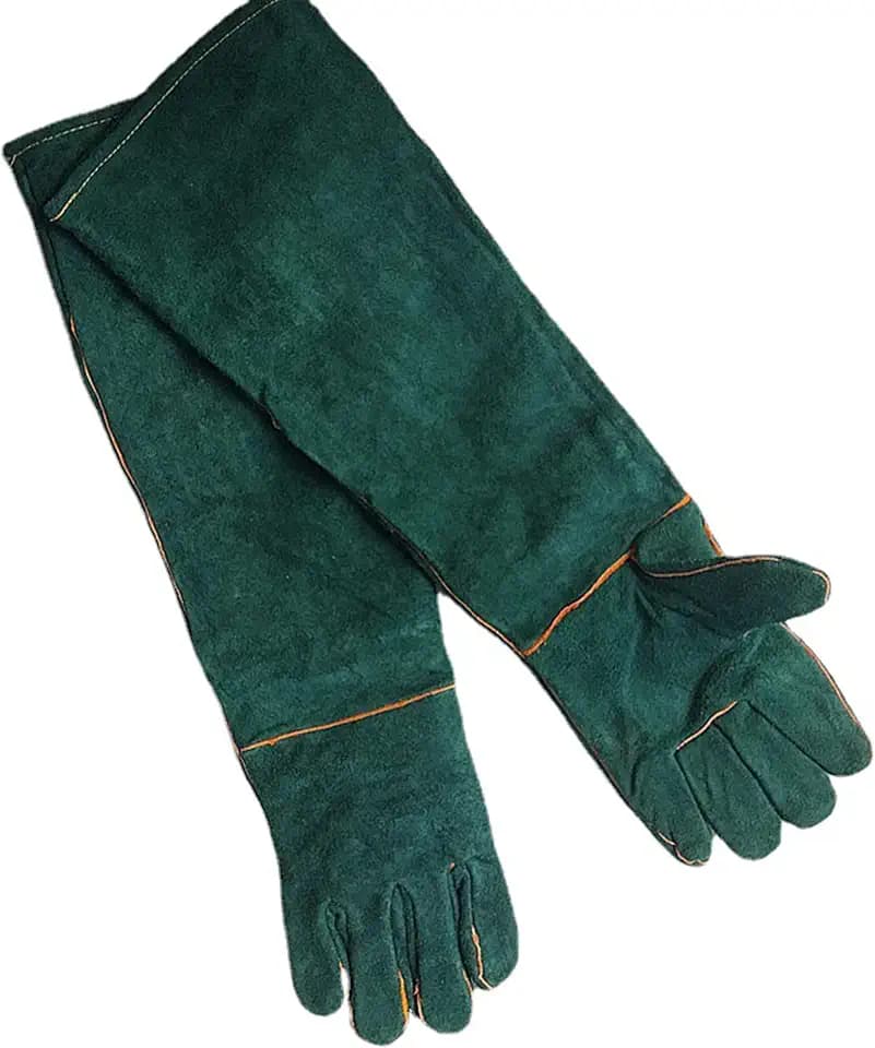 60 CM Bissfeste Handschuhe für den Umgang mit Tieren, Anti-Biss Arbeitshandschuhe Vollarm Schutzhandschuhe zum Schweißen, Pflegen, Umgang mit Hund, Katze, Vogel, Schlange, Papagei, Eidechse, Reptilien