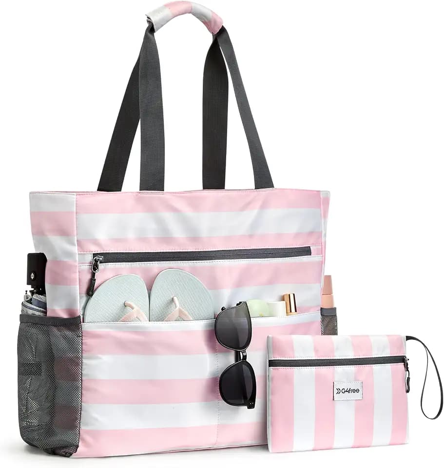 G4Free Beach Bag, Waterproof Sandproof Large Capacity Foldable for Women