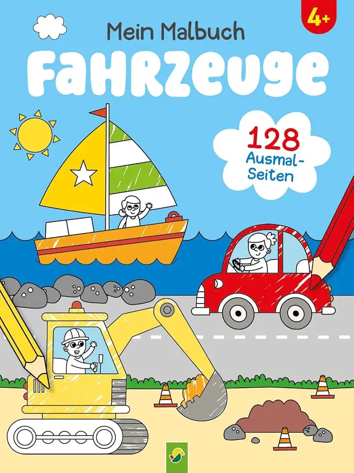 Mein Malbuch Fahrzeuge: 128 Seiten Ausmal-Abenteuer für Kinder ab 4 Jahren