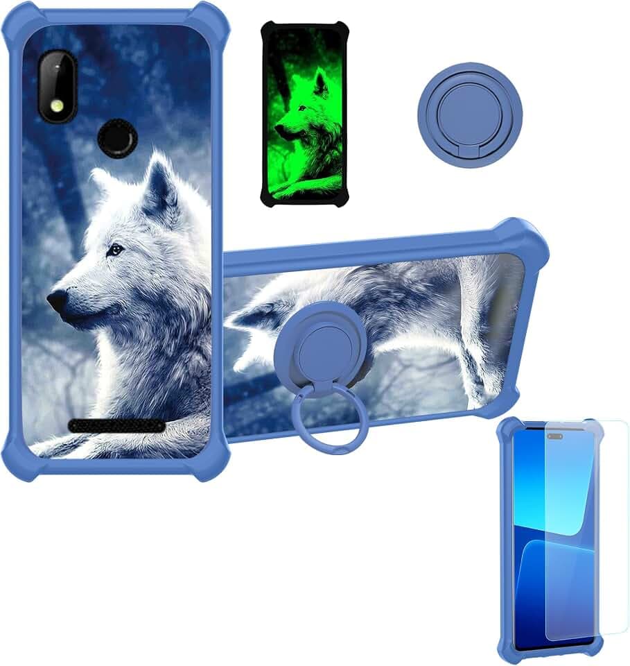 HotPepper Chilaca Plus 6.5" Case Compatible with Hot Pepper Chilaca Plus Phone Case Cover [with Tempered Glass Screen Protector][Hard PC + Soft Silicone][Ring Support] [Luminous Effect] YGL-LAN