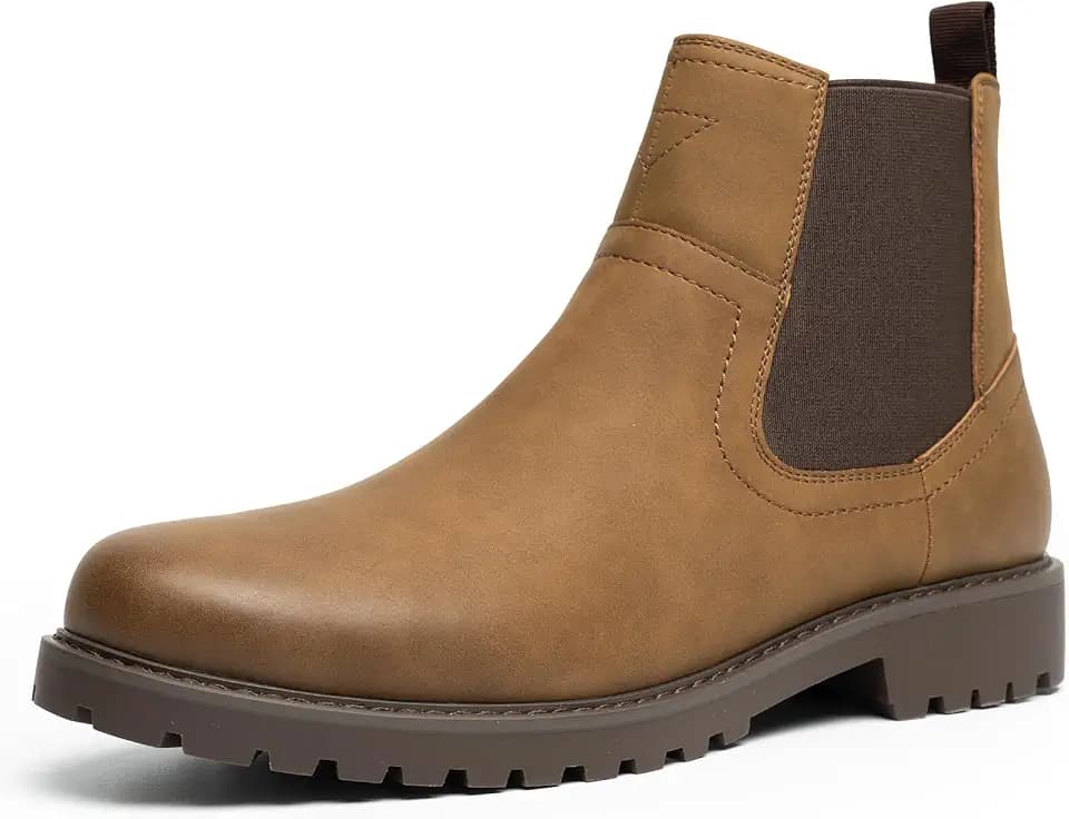 CGRRBW Men's Chelsea Boots Suede Leather Casual Cowboy Boots for Men