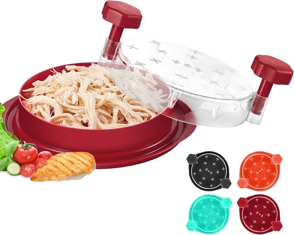 Chicken Shredder Tool Twist, Food-Grade Meat Shredder, Red