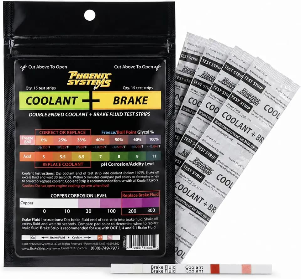 Phoenix Systems 15-Pack Double-Ended Brake Fluid & Coolant Test Strips