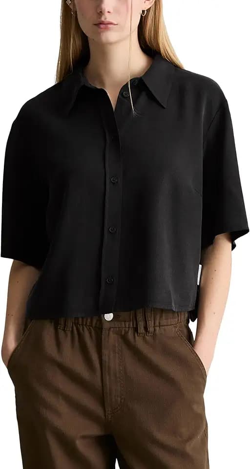 Marc OߴPolo Denim Damen Kurzarmbluse Cropped Relaxed Fit