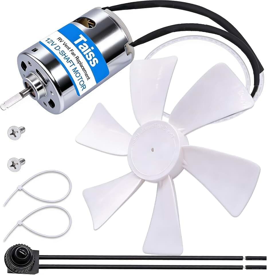 Taiss 6 inch RV Vent Fan Replacement with 12V D-Shaft Motor