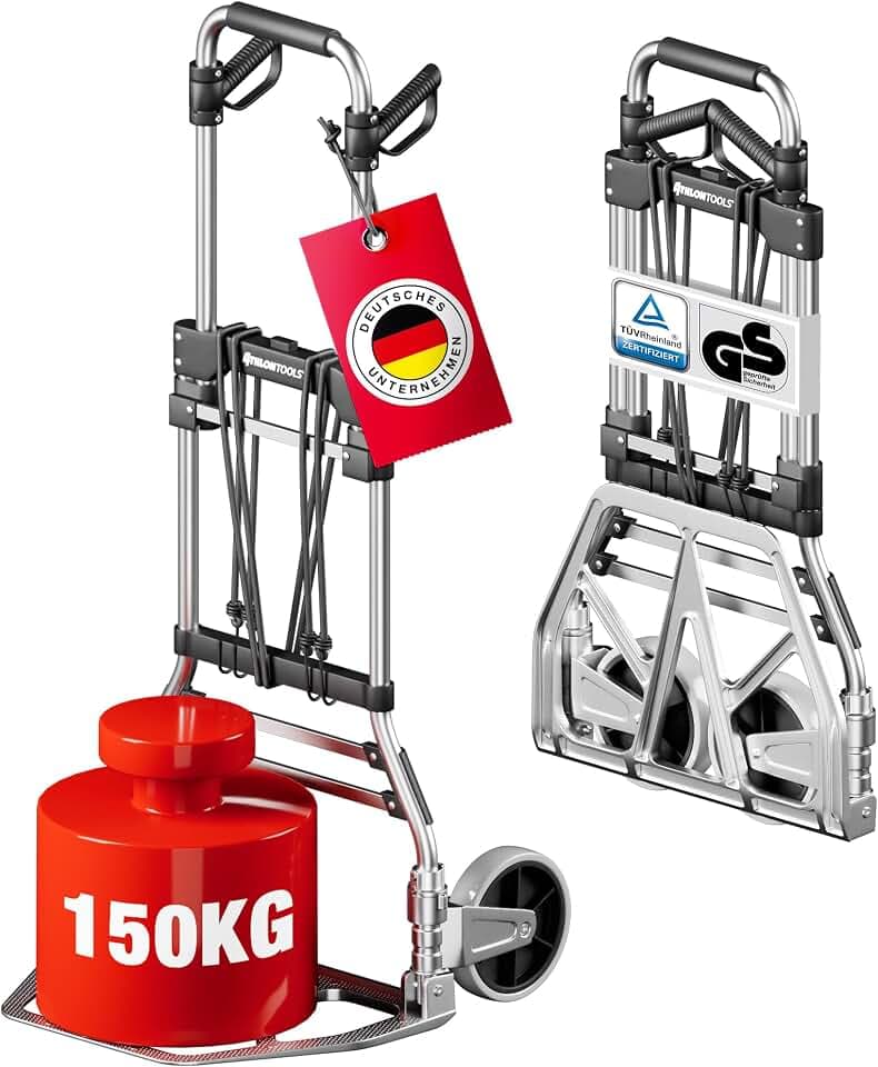 ATHLON TOOLS Schwerlast Sackkarre klappbar 150 kg TÜV GS-geprüft
