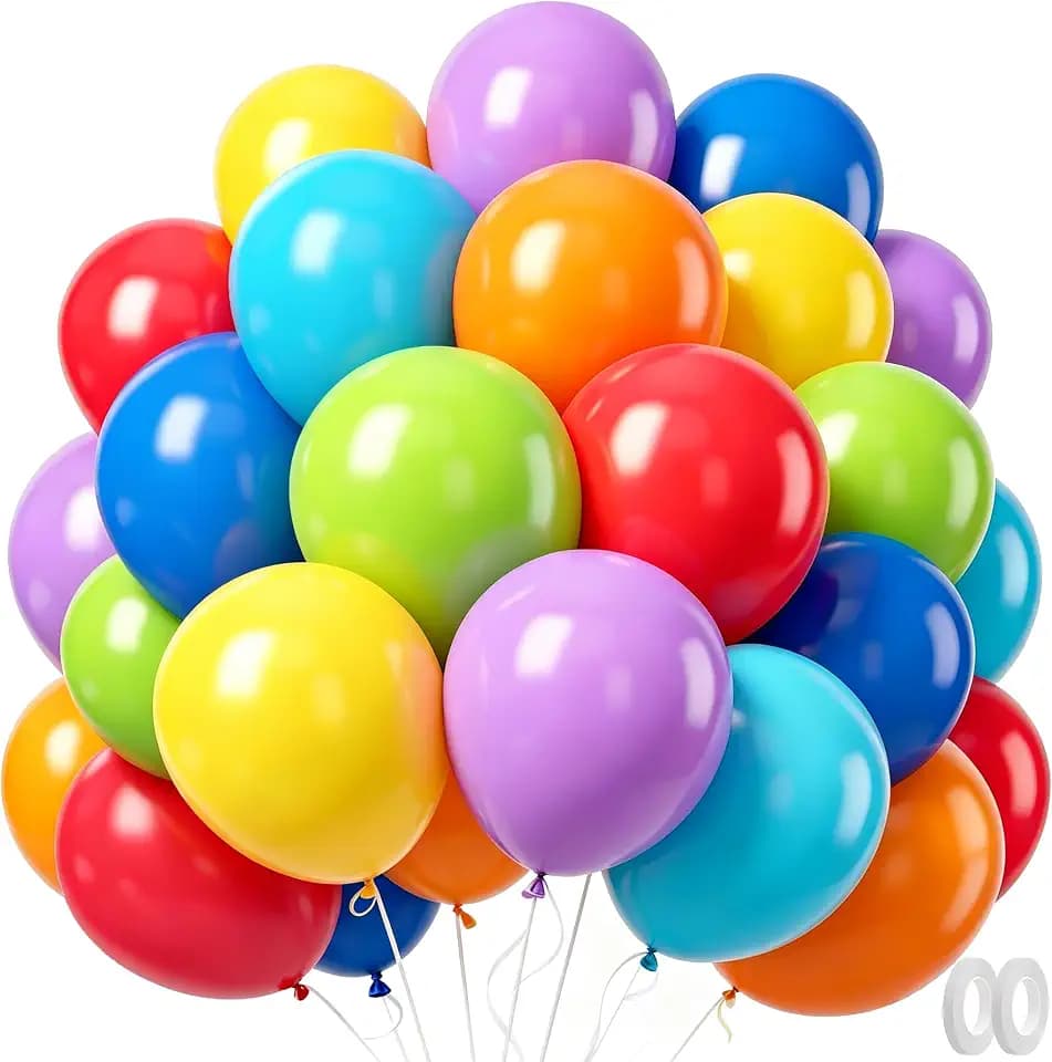 Luftballons Bunt 100 Stück, Latex Helium 12 Zoll Geburtstag Hochzeit Ballon