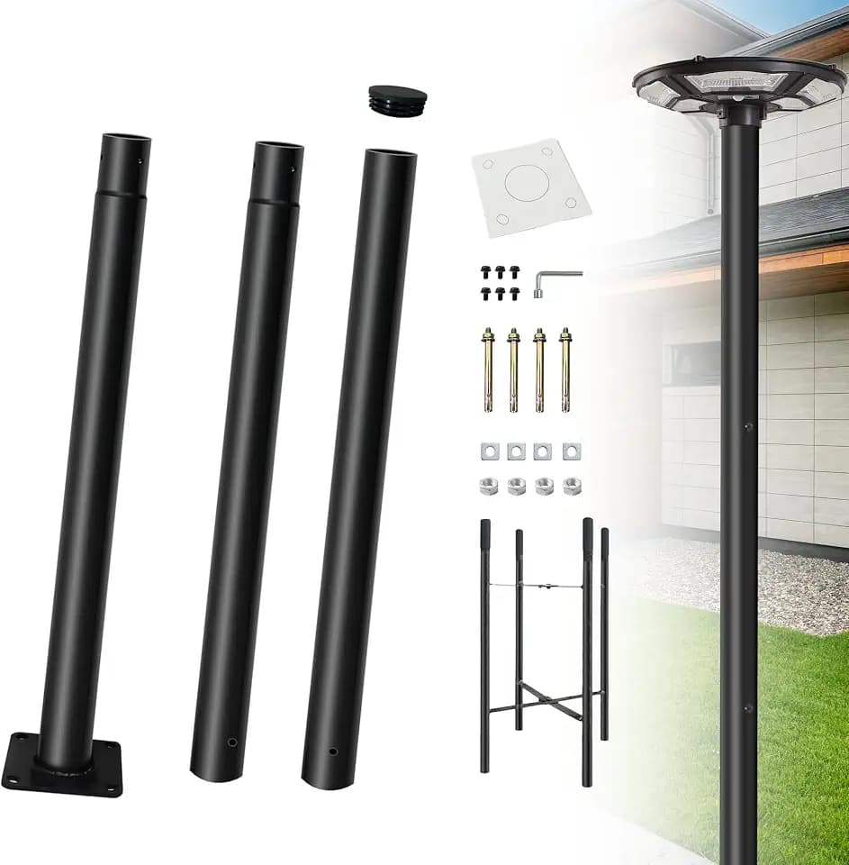 10FT Outdoor Street Light Pole, Steel Lamp Post, Pole Only