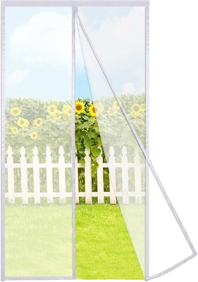 Risareyi Magnet Fliegengitter Balkontür 140x220cm, Weiß Moskitonetz Tür
