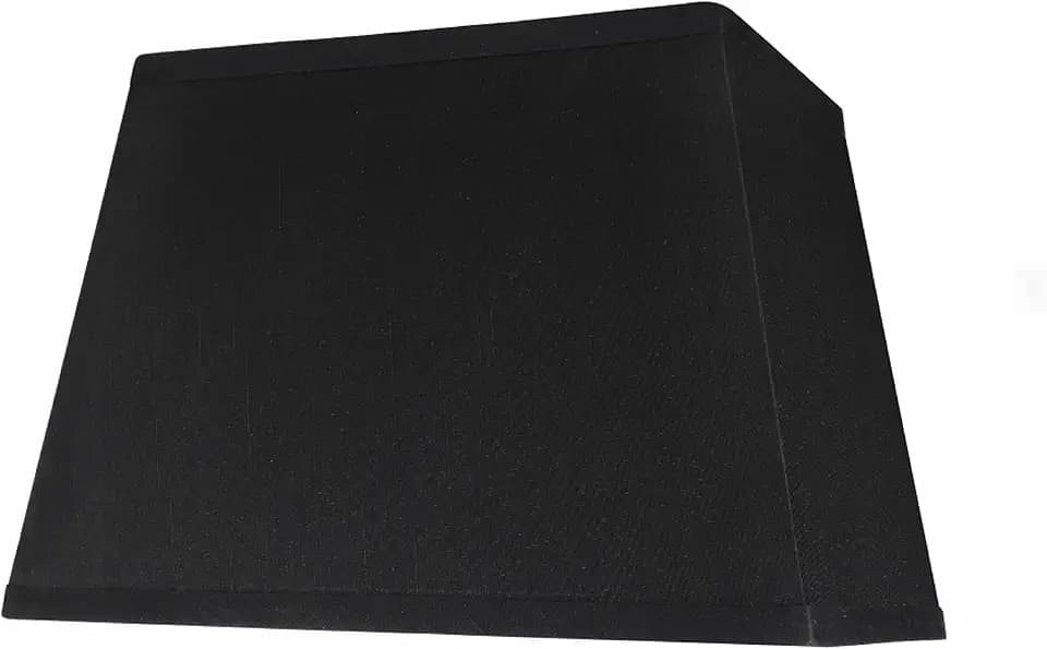 Aspen Creative 36121 Transitional Rectangle Hardback Shape Spider Construction Lamp Shade in Black, 14 1/2" wide, Top:(8" + 11") Bottom:(9 1/2" + 14 1/2") x Height: 10"