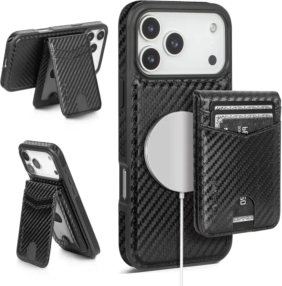 SkyEagle for iPhone 17 Pro Wallet Case with Card Holder,T - Black