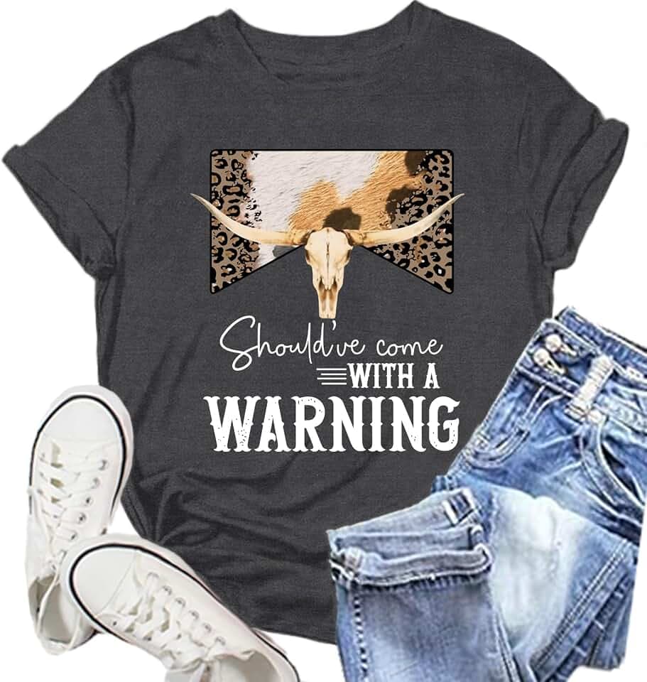 Western Shirts for Women Cowboy Tshirt Country Themed Tee Tops