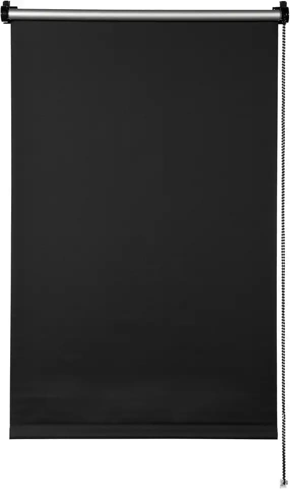 GARDINIA EASYFIX Rollo mit Thermo-Rückseite zum Klemmen oder Kleben, Verdunklungsrollo ohne Bohren, Hitzeschutz, Energiesparend, Schwarz, 90 x 150 cm (BxH)