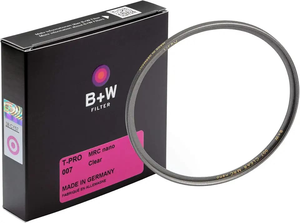 B + W Clear Protection Filter for Camera Lens – Ultra Slim Titan Mount (T-PRO), 007, HTC, 16 Layers Multi-Resistant and Nano Coating, Photography Filter, 43 mm