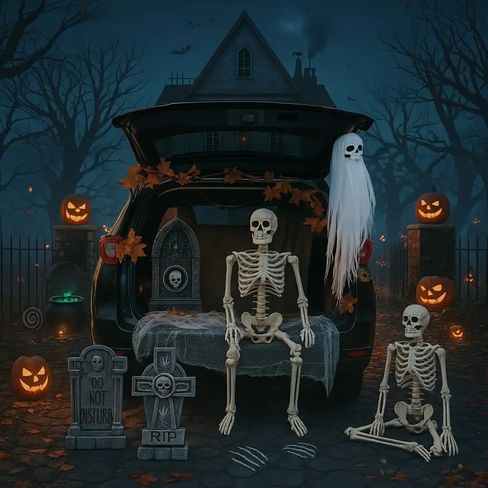 Jetec Halloween Tombstone Trunk or Treat Car Decoration Kit for Garage