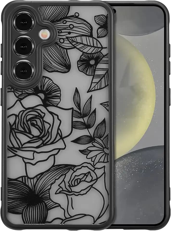 XIZYO for Samsung Galaxy S26 Case Cute Floral, Black