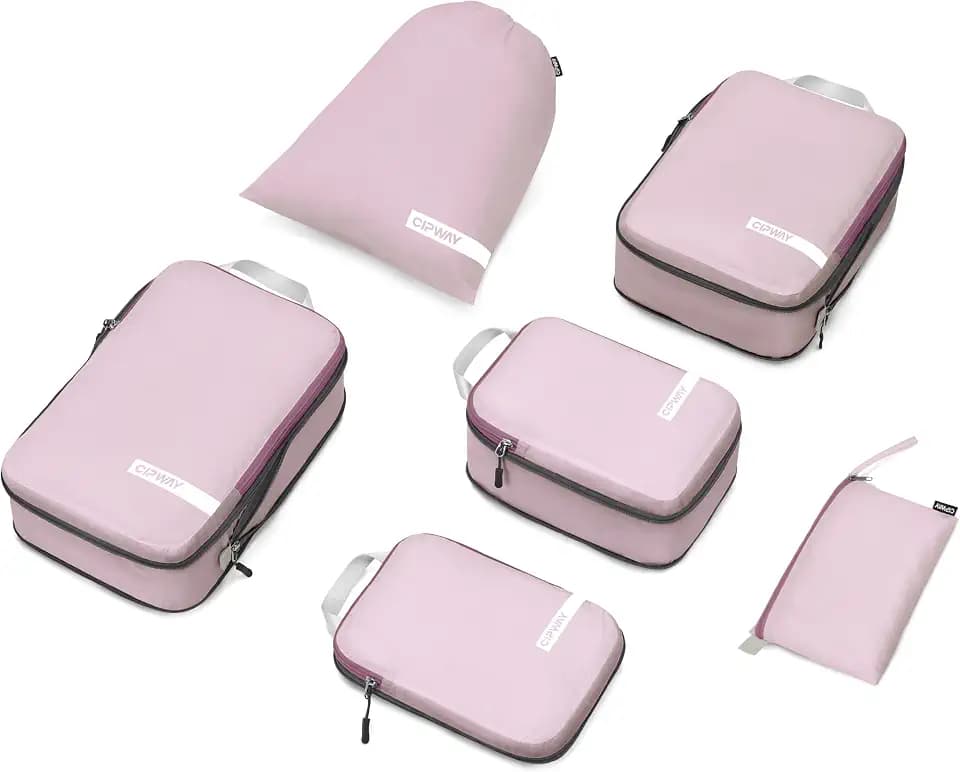 Cipway Compression Packing Cubes for Travel (Mauve Pink 6 Set)