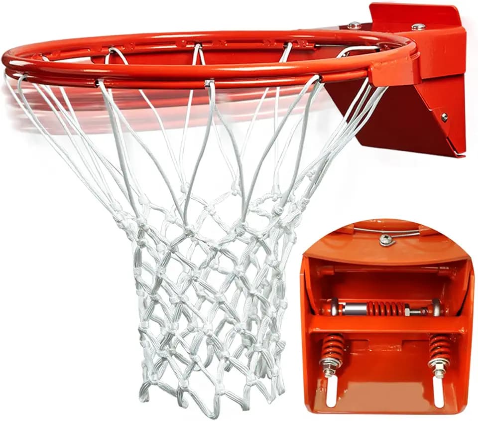 Katop Professional Basketball Rim, Heavy Duty 18 Inch Basketball Rim Replacement with Nylon Net Indoor and Outdoor, Standard Goal Reinforced Mounting Bracket Fit 5"x5",5"x4",5"x3",4"x3" Backboards
