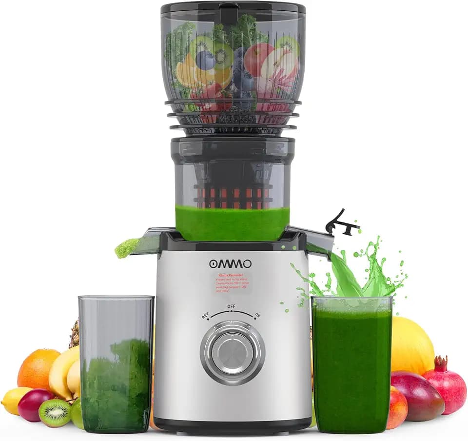 OMMO Entsafter Slow Juicer, 300W Entsafter Gemüse und Obst Testsieger