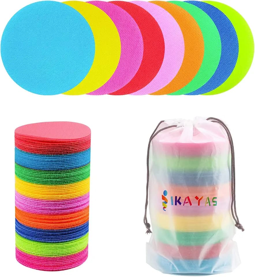 IKAYAS 81 Pcs Carpet Spots Markers Floor Dots Carpet Circles Carpet Markers for Classroom Elementary School Teacher Supplies, Carpet Floor Dots Spots for Kids Social Distancing