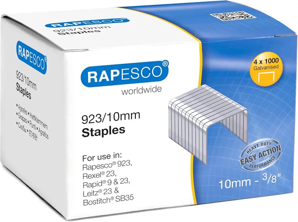 Rapesco S92310Z3 Typ 923/10 mm Verzinkte Robuste Heftklammern, 4000