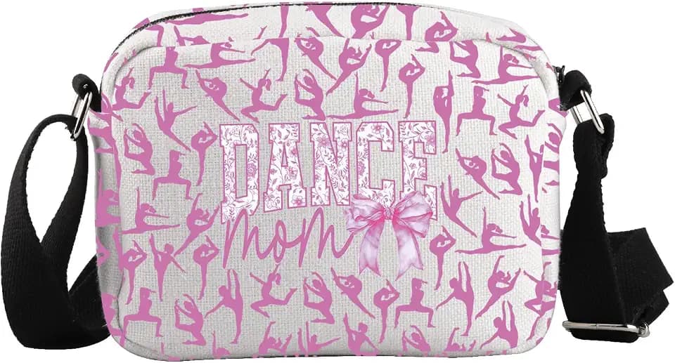 WCGXKO Dance Mom Crossbody Bag Ballet Mom Gift Mother’s Day Merch for Dance Lover