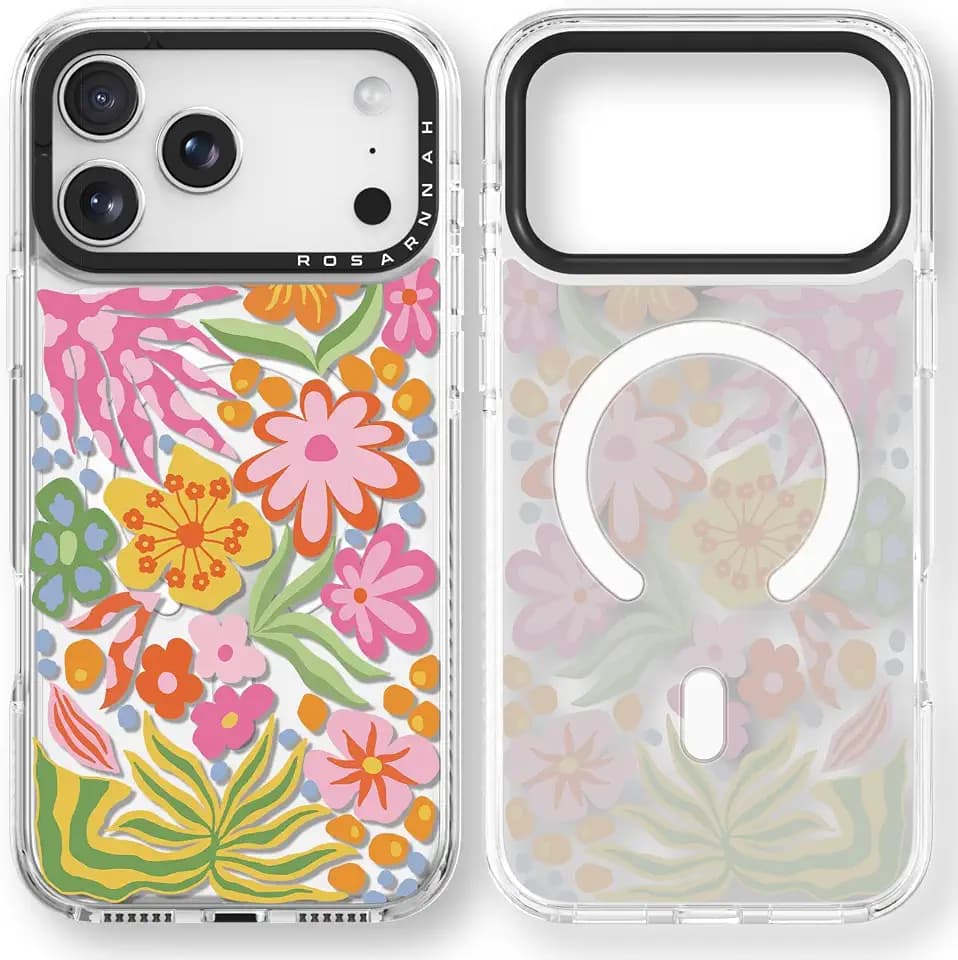 Rosarnnah for iPhone 17 Pro Max Case Aesthetic Clear, Passion Flower