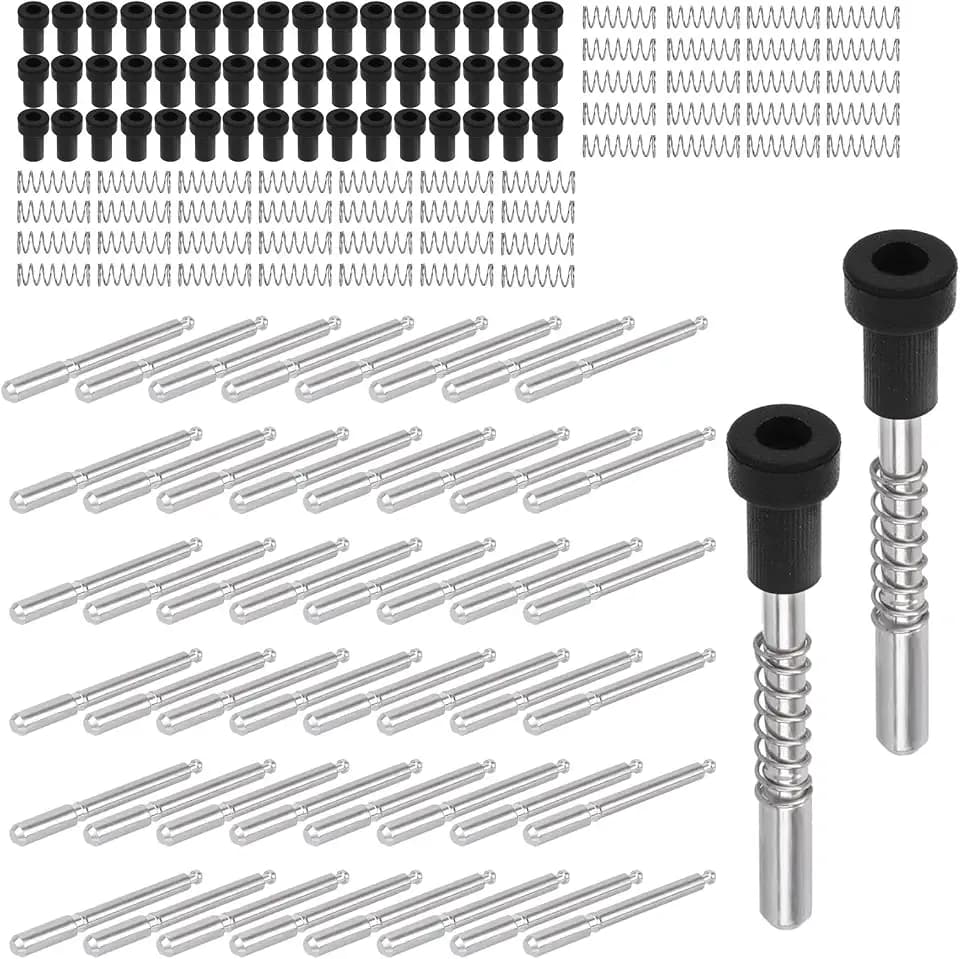 50pcs Window Screen Plunger Pins, 5/32" x 1-1/2" Aluminum Alloy Window Screen Retainer Plunger Latches with Caps and Springs