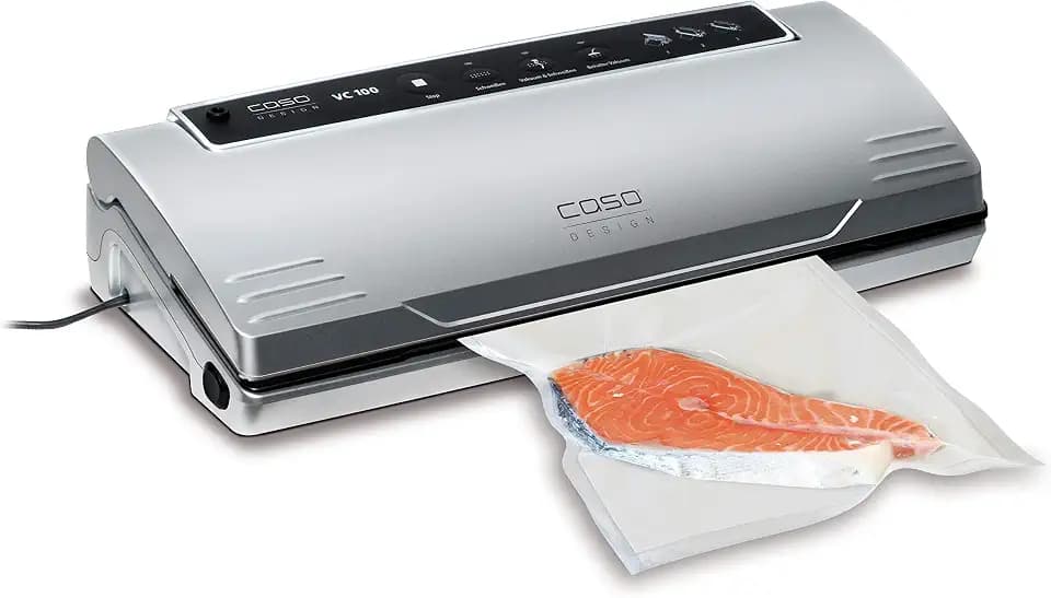 CASO VC100 Vakuumierer - Vakuumiergerät, Testsieger Haus & Garten Test, Lebensmittel bleiben bis zu 8x länger frisch - Testsieger Haus & Garten Test, doppelte 30cm lange Schweißnaht
