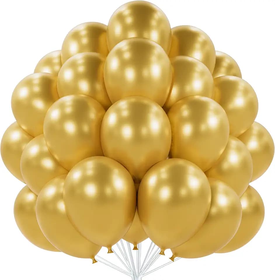 PartyWoo Metallic Gold Balloons 101pcs Gold Latex Helium Balloons 12 Inch