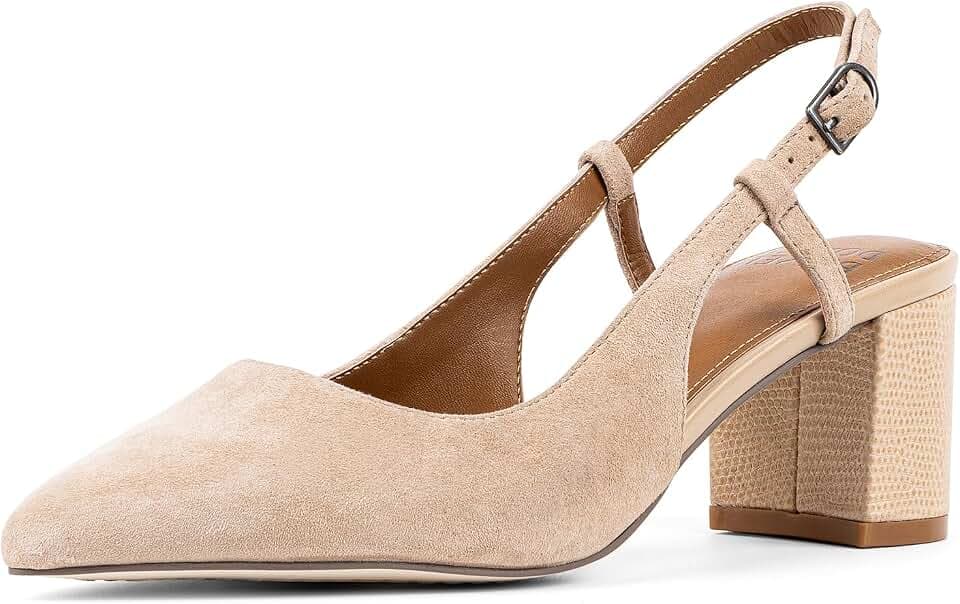 Donald Pliner Women’s Shanie Slingback Pump Heel, 2" Block Heel Shoes for Comfort, Women’s Heels with Padded Insole