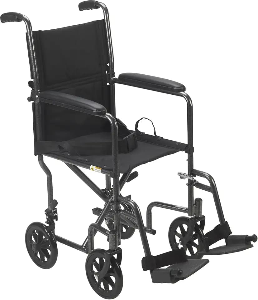 Drive Medical Folding Transport Wheelchair, Swing-Away Footrest, Silver