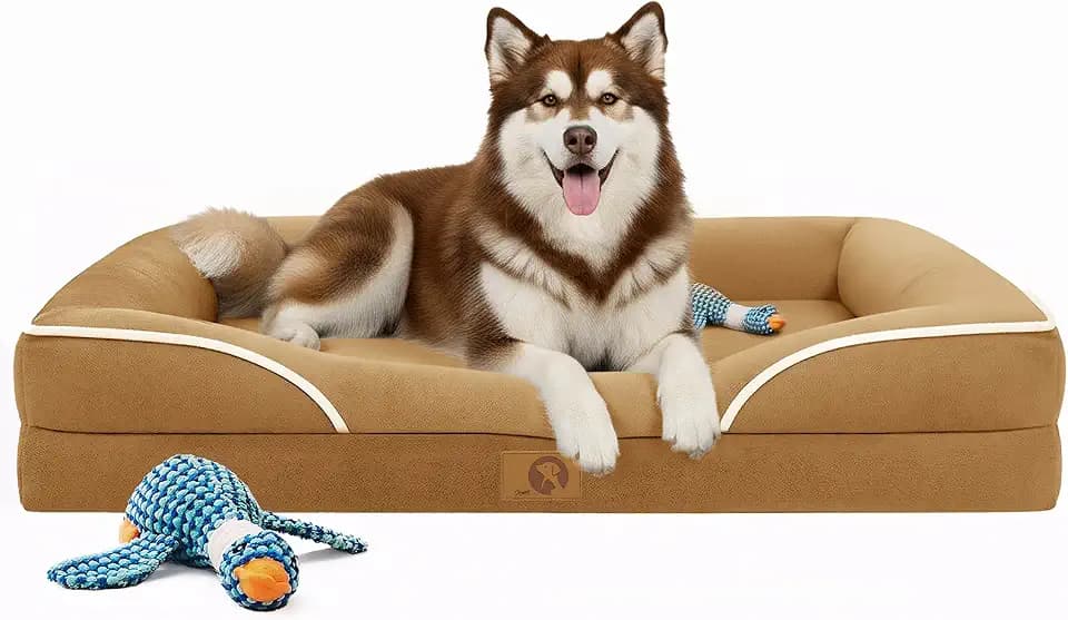 Homemate Dog Bed Extra Large Size Dog: 48"x35" Orthopedic Pet Bed with Toy