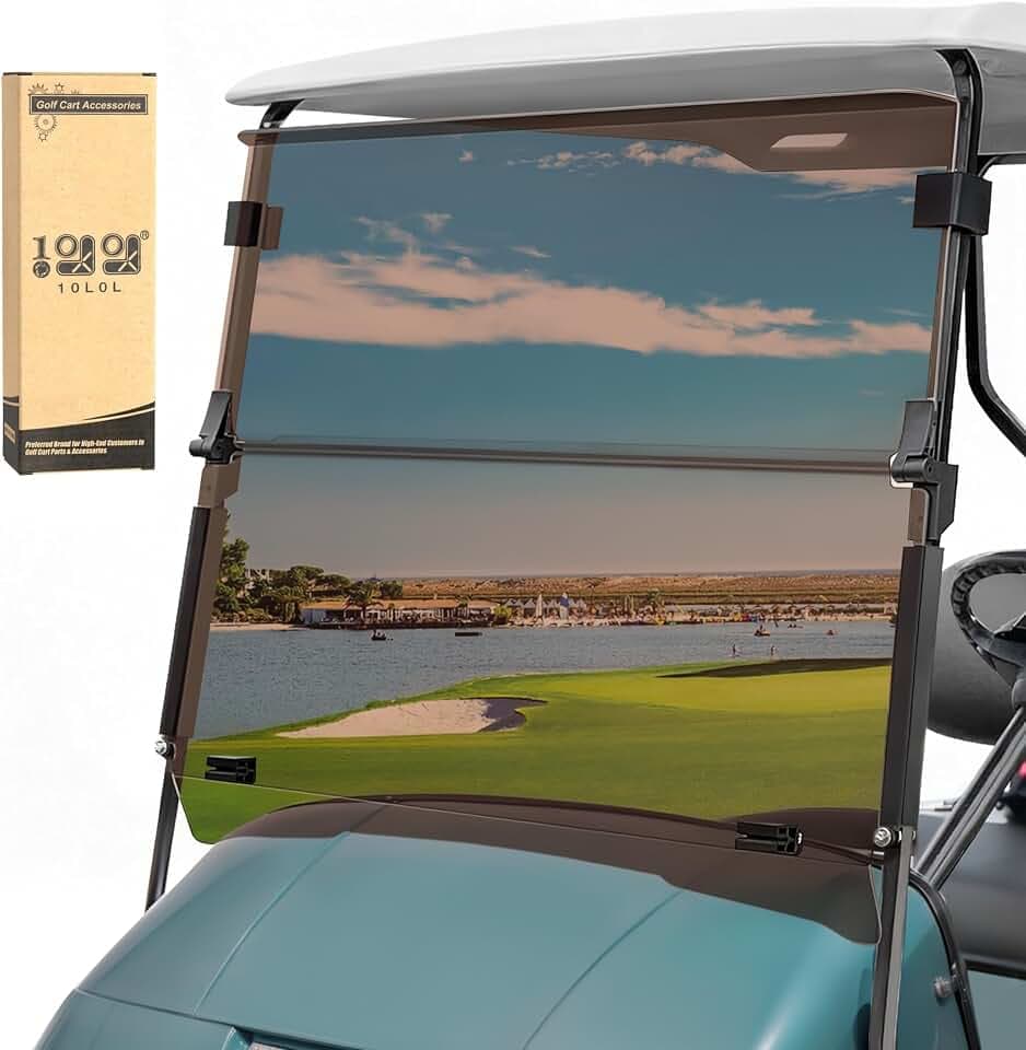 10L0L Golf Cart Windshield for EZGO TXT Gas and Electric 1995-up,5MM