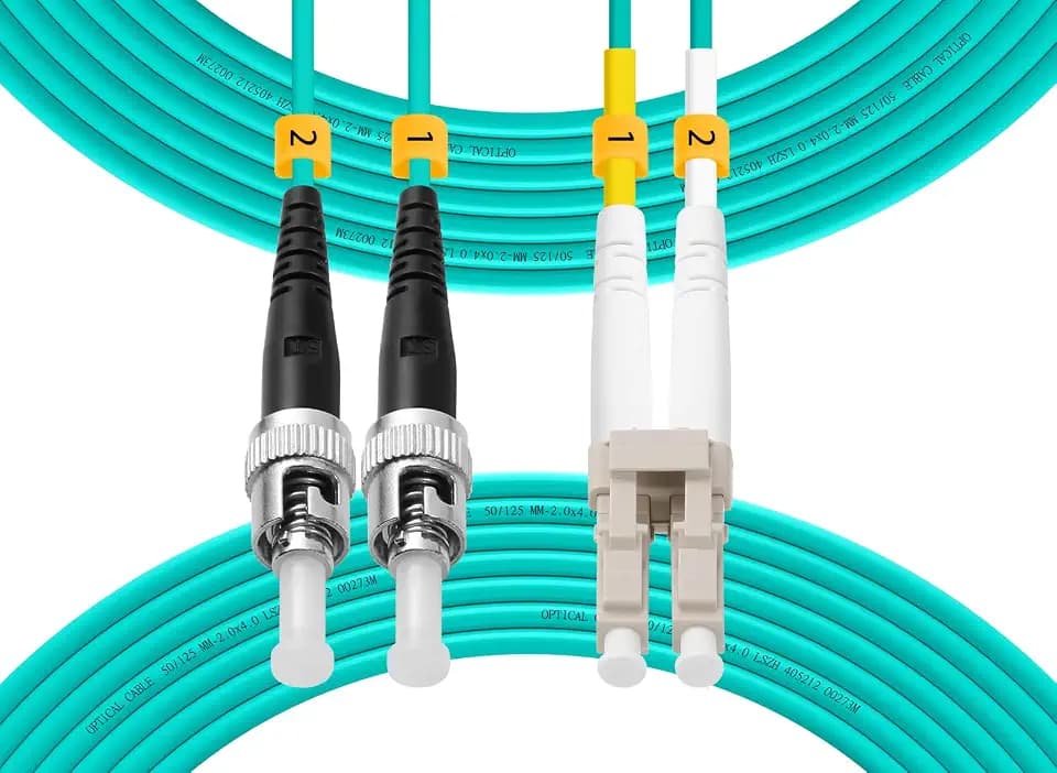 OM3 LC to ST MMF Multimode Fiber Patch Cable Duplex, 3M(10ft)