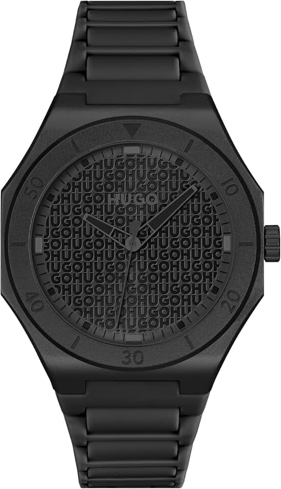 HUGO Men's #Grail Sport Watch – 44mm Stainless Steel Case, Multifunction Movement, Bold Design, Quartz Accuracy, Sporty and Dynamic Style - Gift for Him