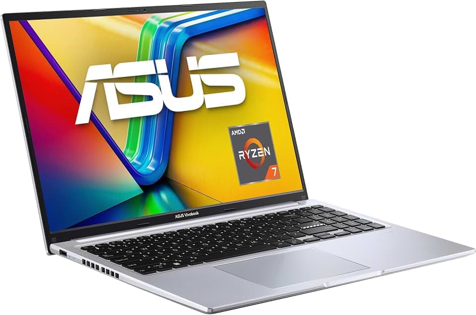 ASUS Vivobook 16 M1605YA Laptop | 16" WUXGA 16:10 IPS Display | AMD Ryzen 7 7730U | 16GB RAM | 512GB SSD | AMD Radeon | Win11 Home | QWERTZ | Cool Silver