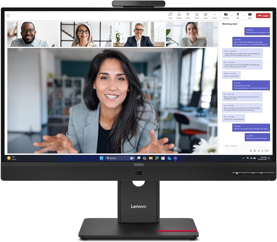 Lenovo ThinkVision T24-4v - LED-Monitor - 1920 x 1080 Full HD (1080p) @ 120 Hz - IPS - 250 cd/m² - 1500:1-4 ms - HDMI, VGA, DisplayPort, USB-C - Lautsprecher - Finsternis schwarz