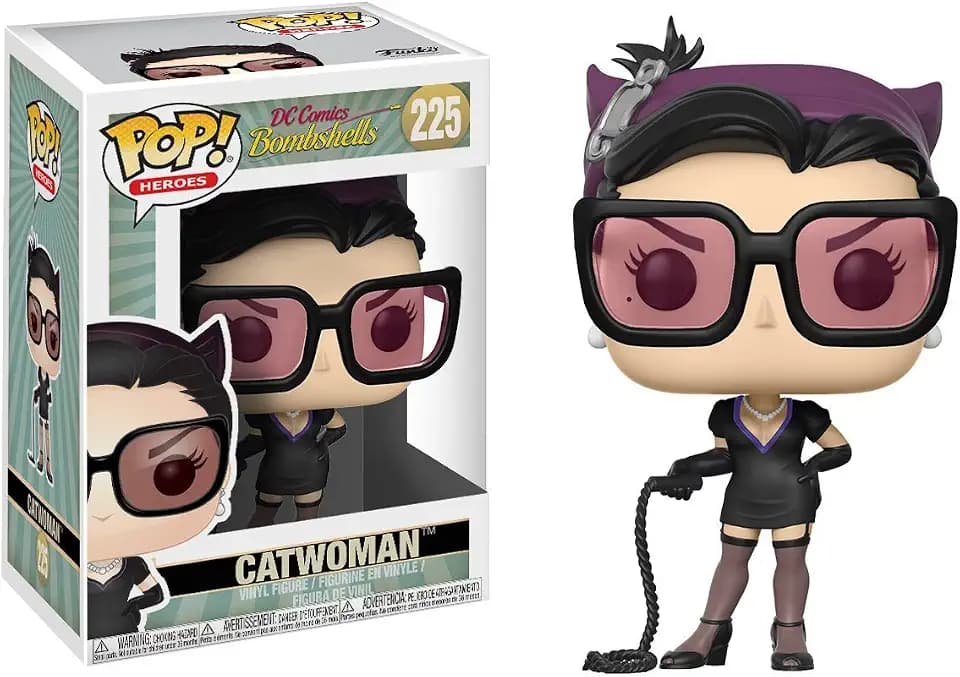 Funko Catwoman: DC Bombshells x POP! Heroes Vinyl Figure & 1 POP! Compatible PET Plastic Graphical Protector Bundle [#225/22893 - B]