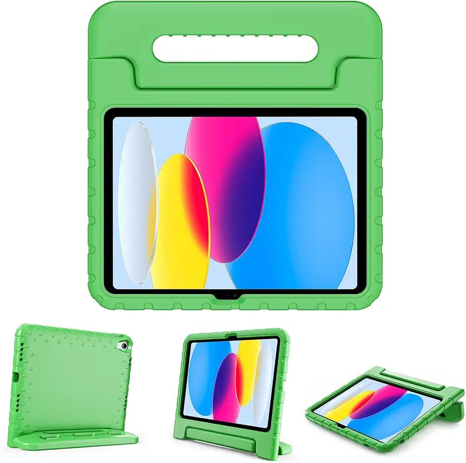 ProCase Kids Case for iPad A16 11th/10th Gen with Pencil Holder-Green