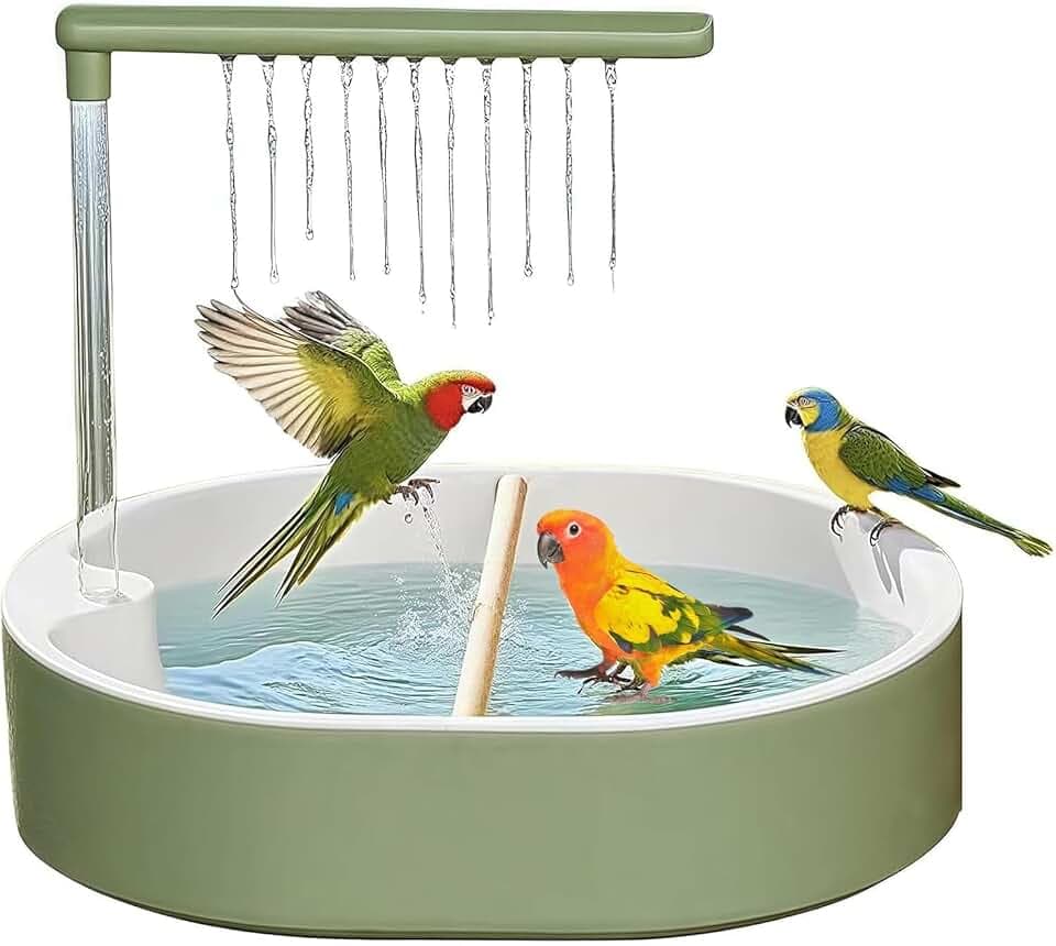 Byffoer Vogel Badehaus Badewanne,Vogeldusche Wellensittich Wellensittich Dusche,Automatische Haustier-Vogeltränke,Multifunktionaler Vogeldusche,Vogelbadewanne,für Sittiche