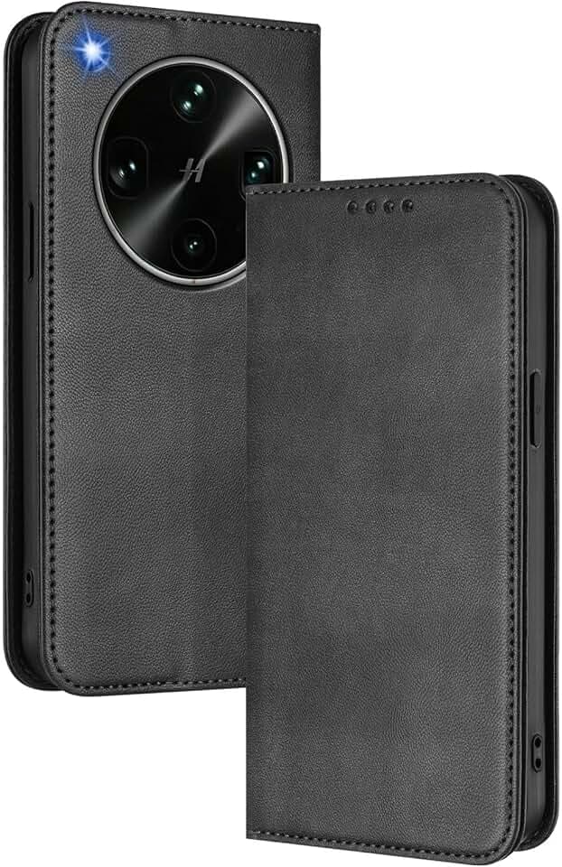 WBWONE Hülle für Oppo Find X9 Ultra, Handyhülle mit Kartenfach | Schutzhülle-Schutz | Brieftaschen- und Standfunktion | RFID-blockierende - Schwarz
