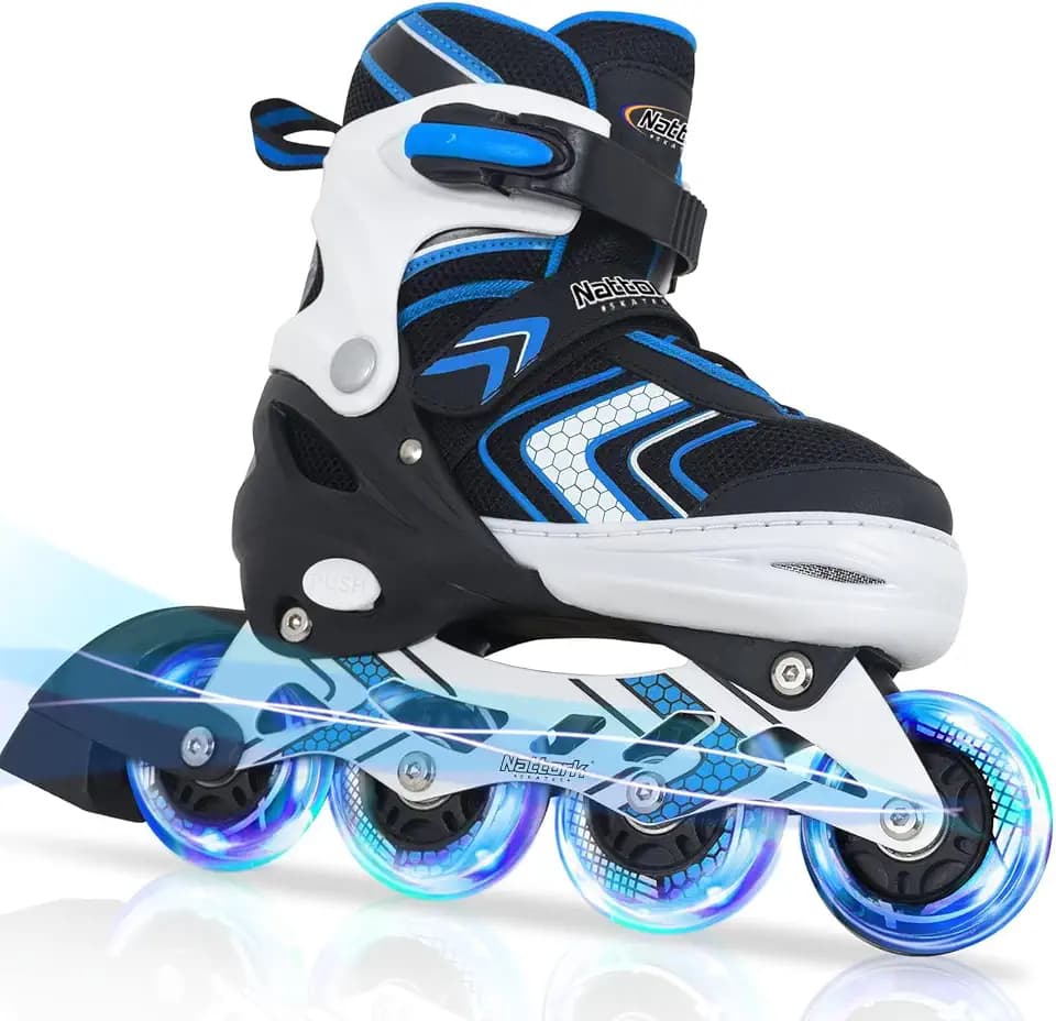 Nattork Inliner für Kinder Verstellbare Inline Skates, 4 Größen Kinder Inline Roller Skates mit Beleuchteten, Kinder Inliner Rollschuhe für Anfänger
