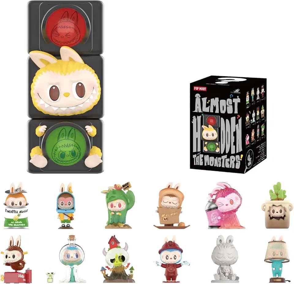 POP MART THE Monsters Almost Hidden Series Blind Box Figures, Random Design Mystery Toys for Modern Home Decor, Collectible Toy Set for Desk Accessories, Single Box