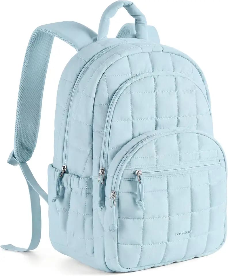 BAGSMART Travel Backpack for Women, 15.6" College Laptop Backpack, Sky Blue